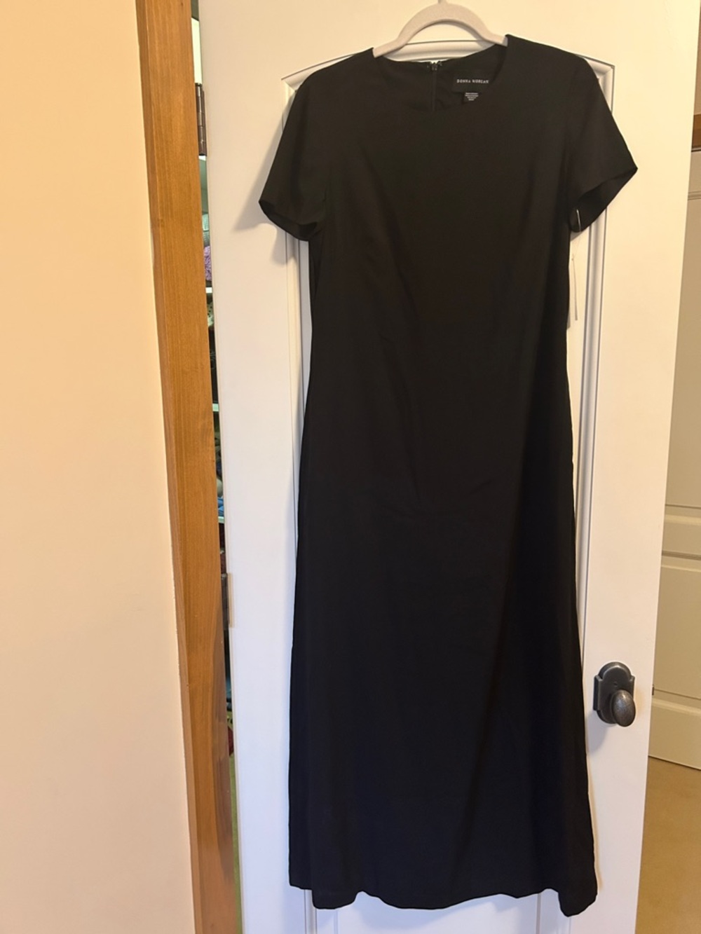Last Chance Donna Morgan Black Maxi Dress with Short Sleeves. Leaving soon